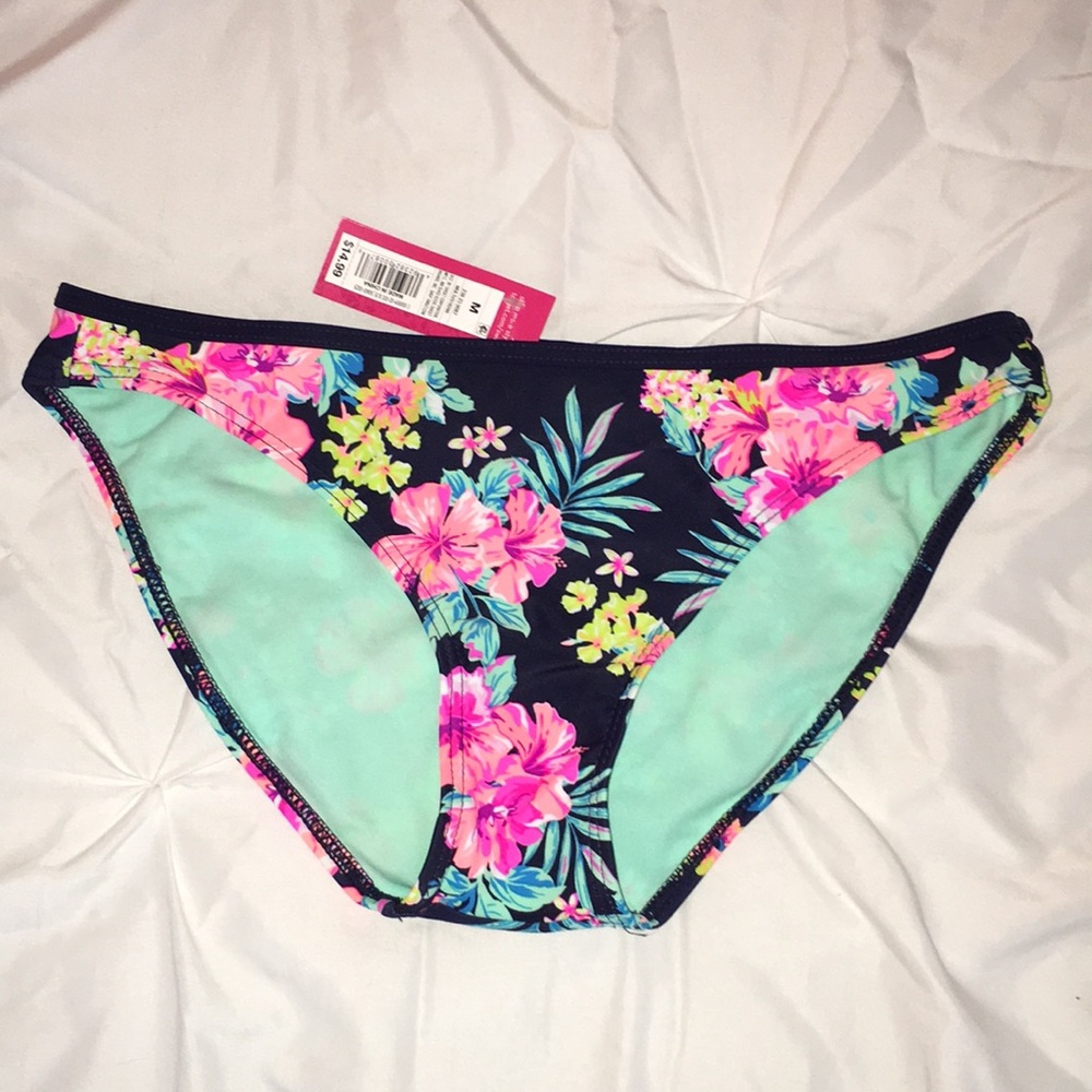 Xhilaration Navy and Floral Bikini Bottom Size M